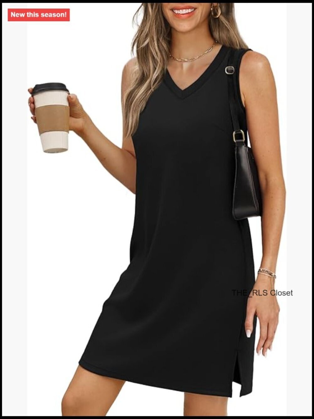 V-Neck Sleeveless Casual Beach Dress with Side Split